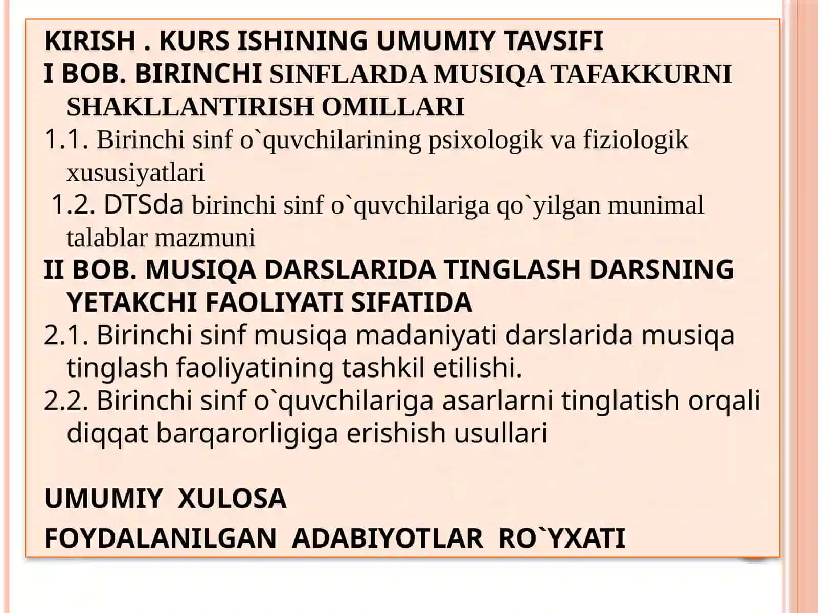 BIRINCHI SINFO`QUVCHILARIGA ASARLARNI TINGLATISH ORQALI DIQQAT BARQARORLIGIGA ERISHISH USULLARI 2