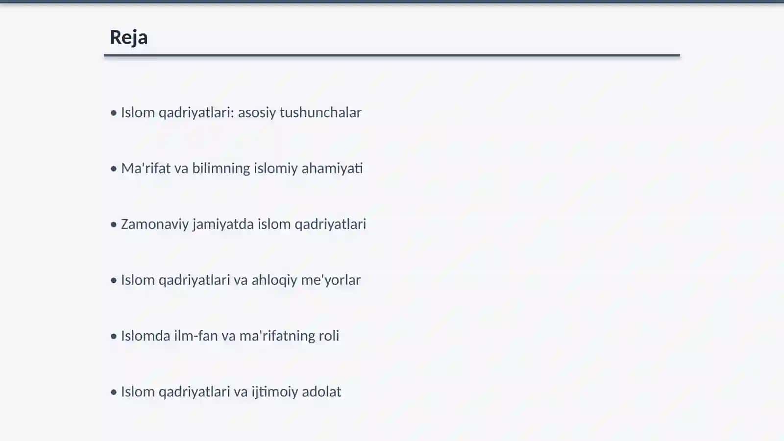 Islom qadriyatlari va ma rifatining hozirgi davrdagi ahamiyati 2