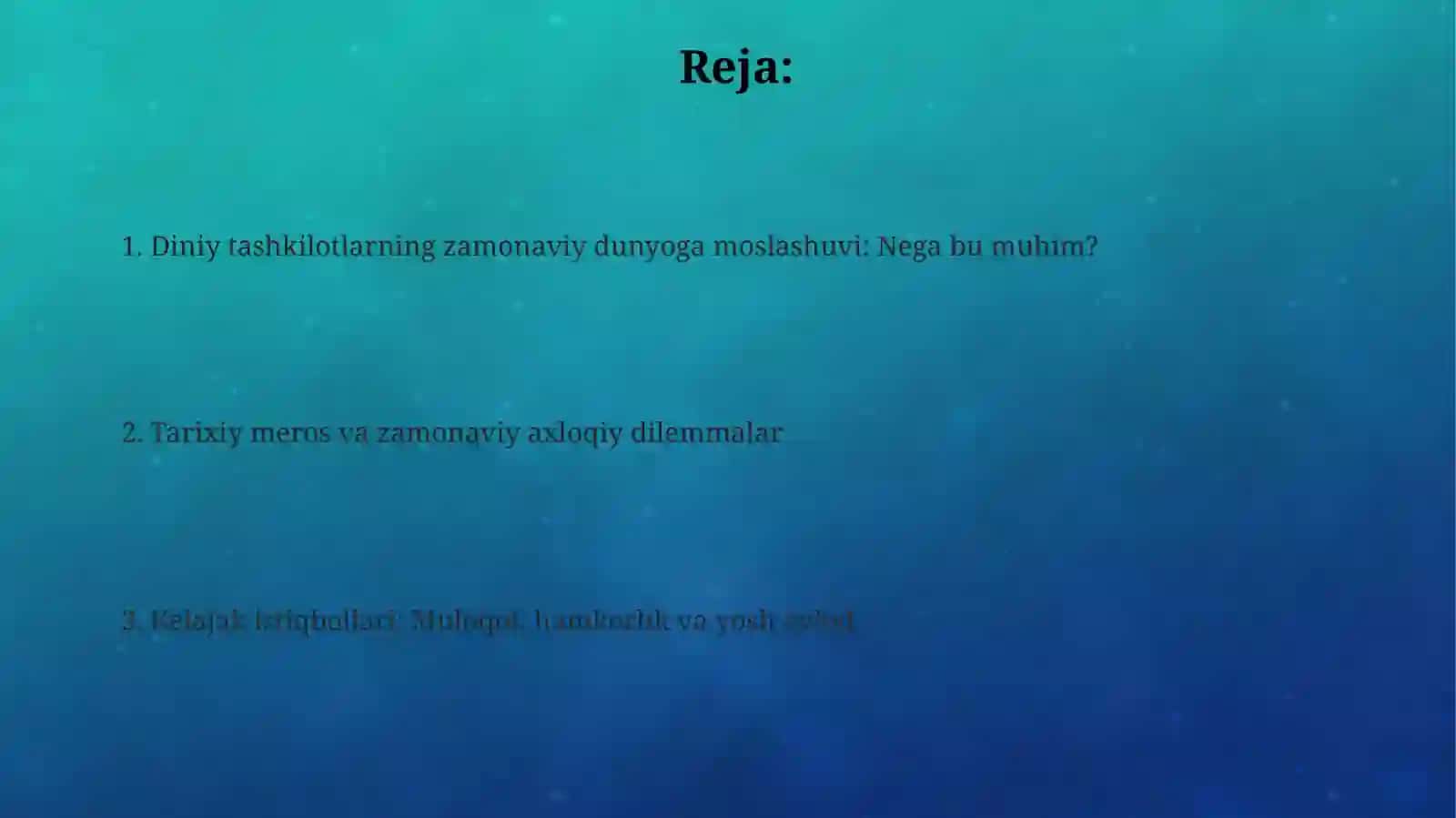Diniytashkilotlarningzamonaviydunyoviymeʼyorlargamoslashuvningahamiyati 2