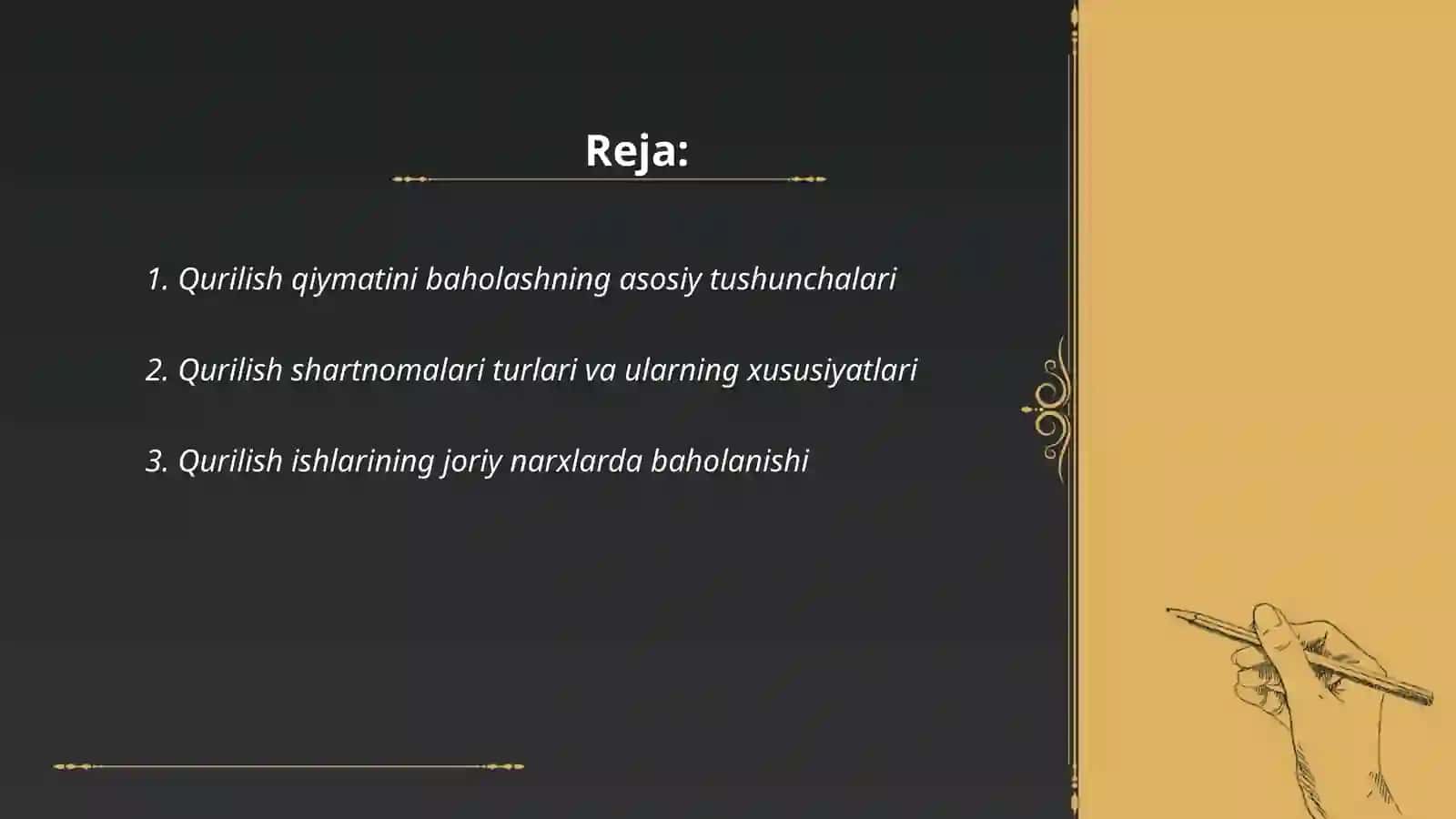 Qurilish bahosini shartnomaviy joriy narxda aniqlash qoidalari 2