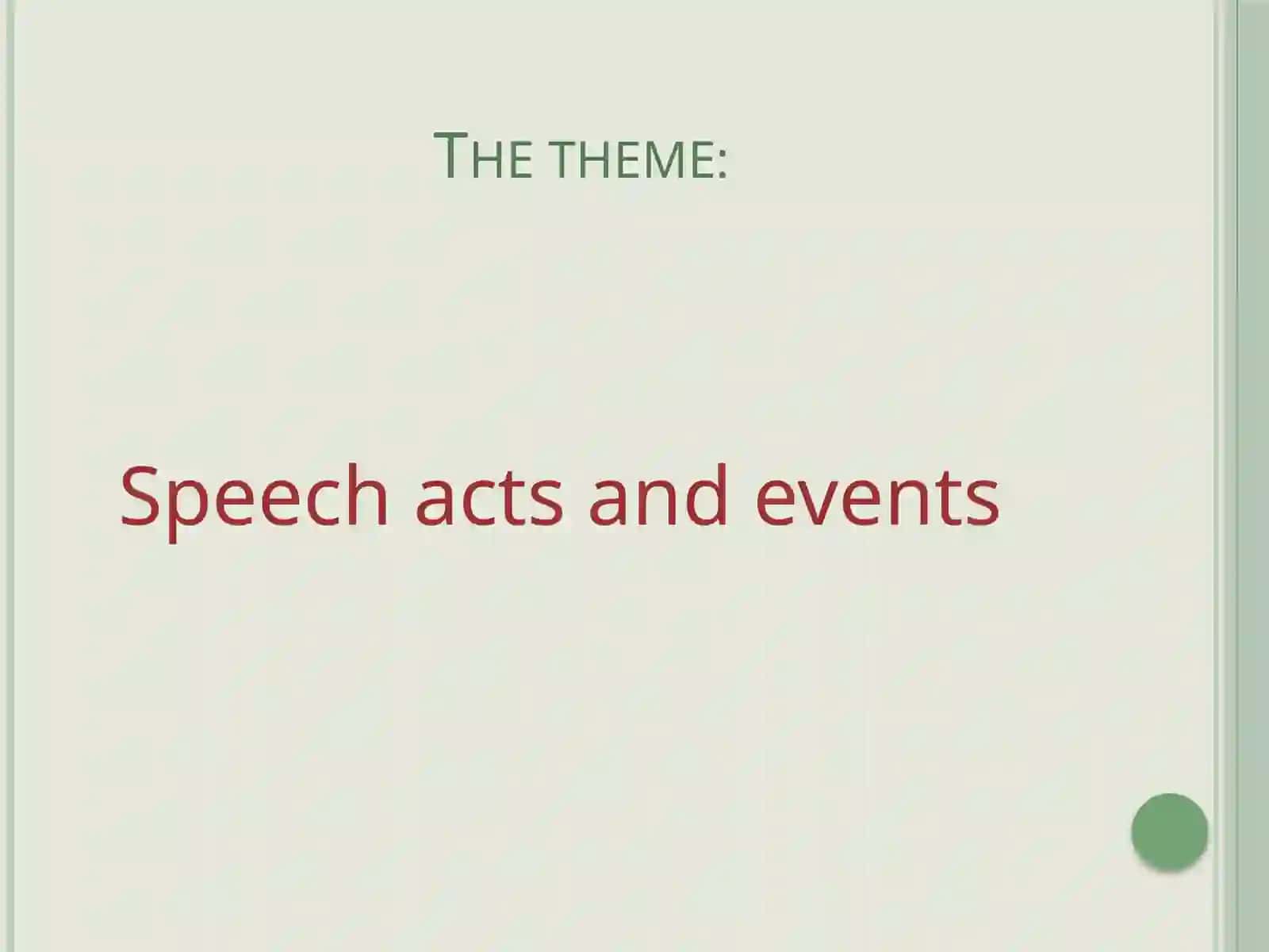 Speech Acts and Events 2