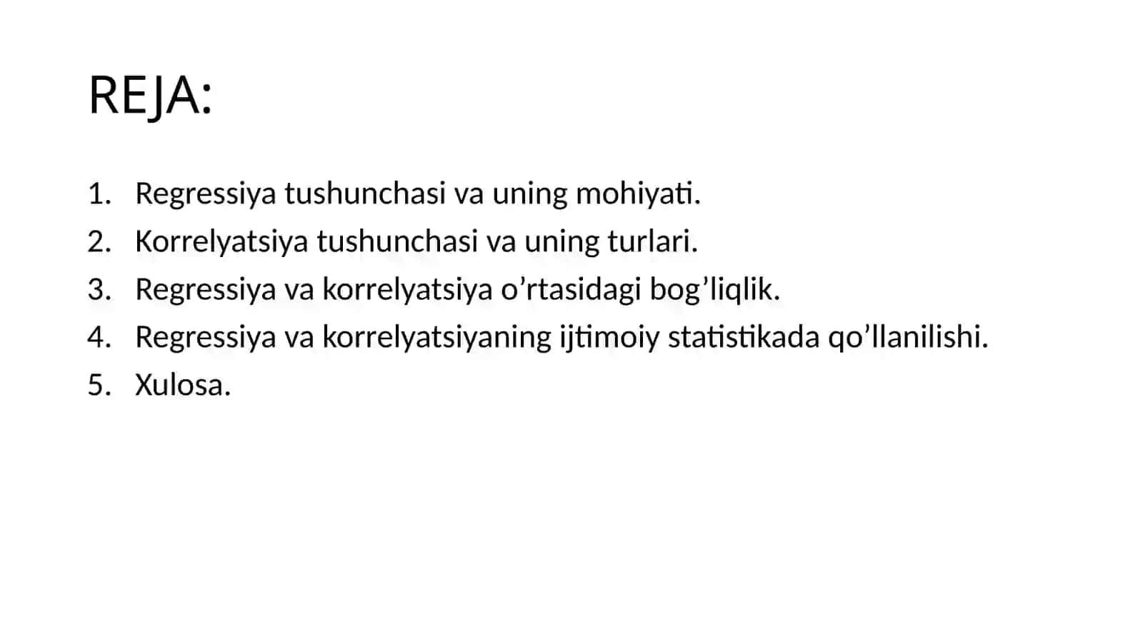 Regressiya va korrelyatsiya 2