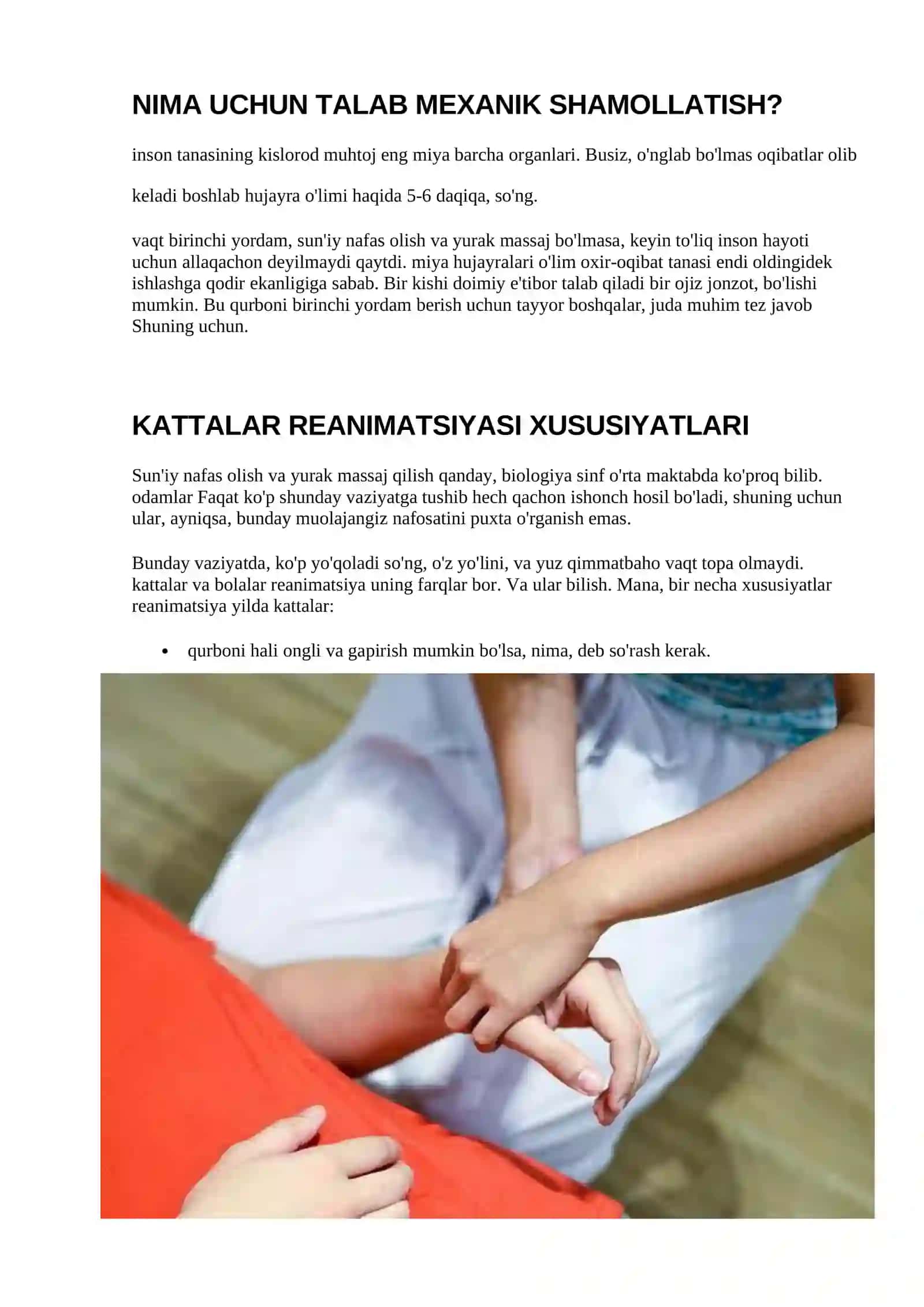 Sun'iy nafas olish va yurakni massaj qilish 2