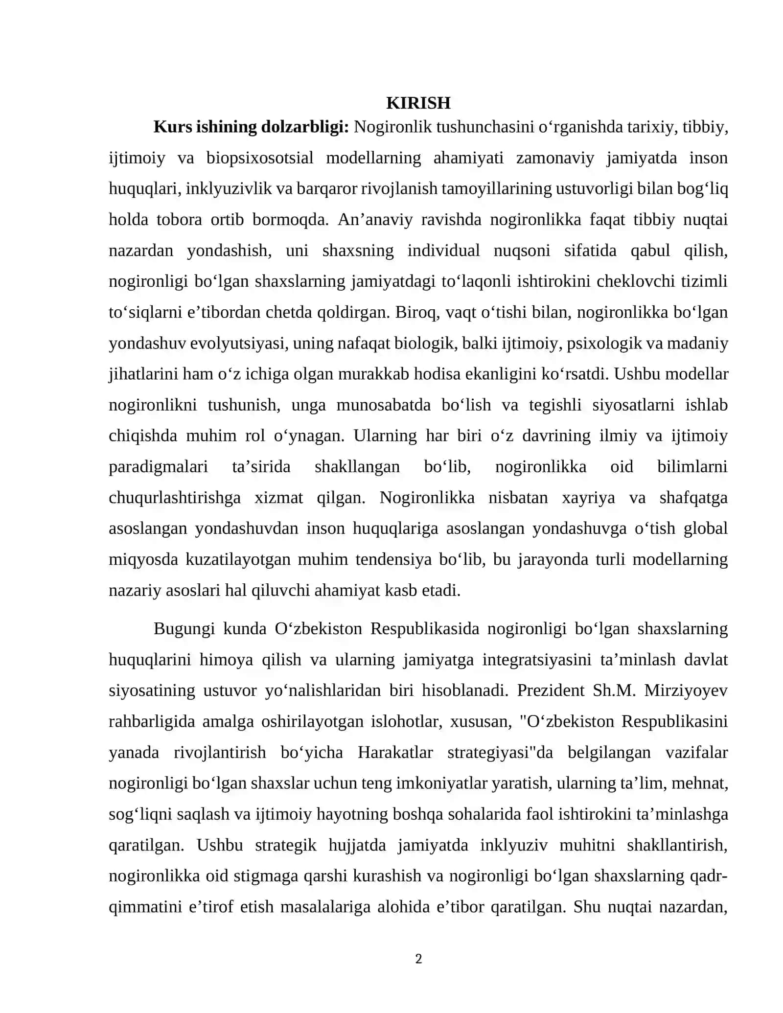 NOGIRONLIK TUSHUNCHASINI O‘RGANISHDA TARIXIY TIBBIY IJTIMOIY VA BIOPSIXOSOTSIAL MODELLARNING AHAMIYATI 2
