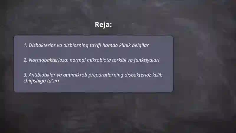 Disbakterioz, disbioz, kelib chiqiqshida qatnashuvchi omillar 2