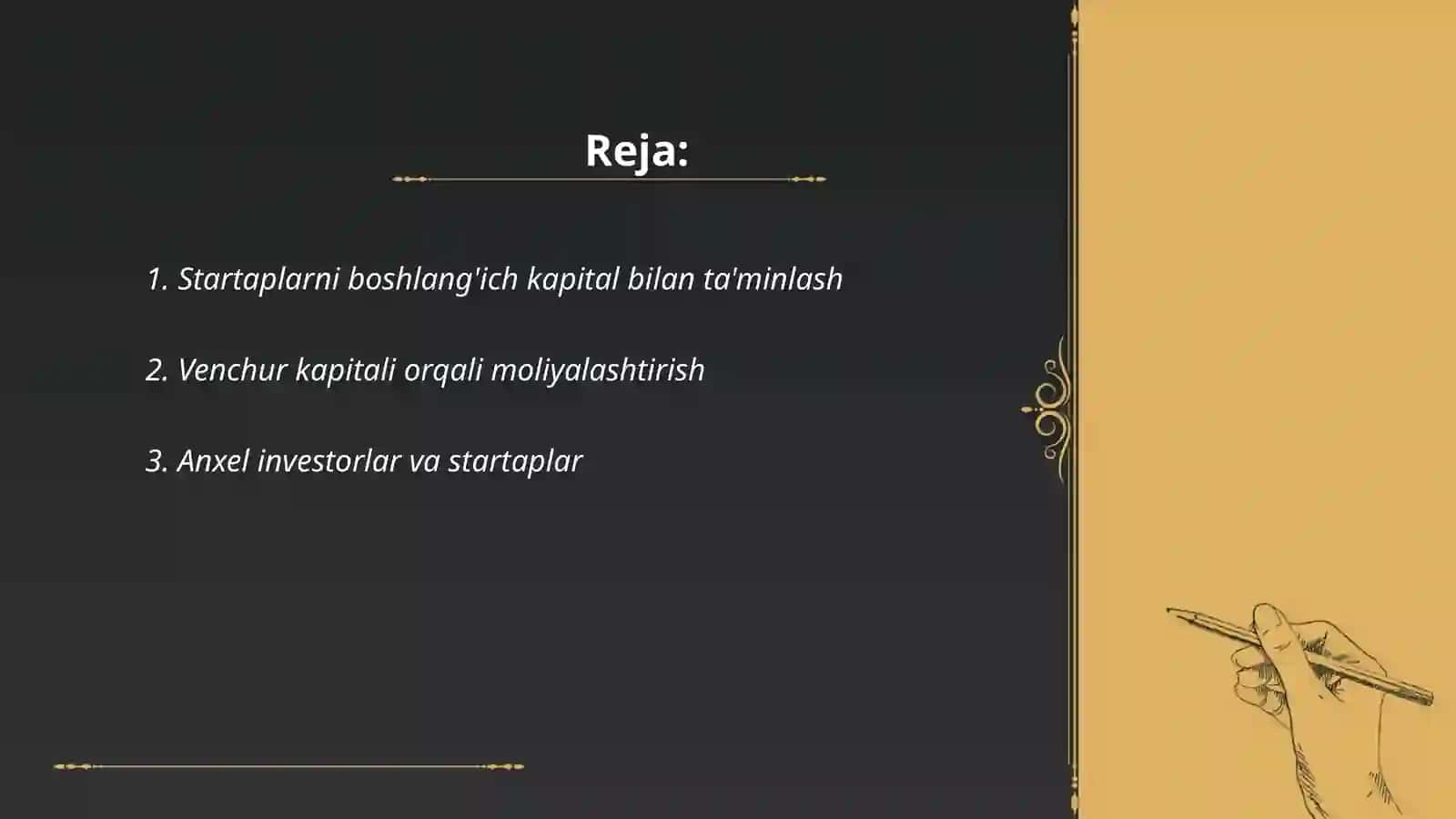 Startaplarni moliyalashtirish 2