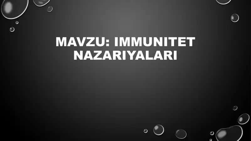 Immunitet nazariyalari 2