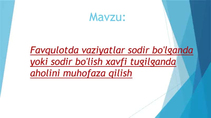 Xayot Faoliyati Vaxavfsizligi Fanidan Tayyorlagan Taqdimoti 2