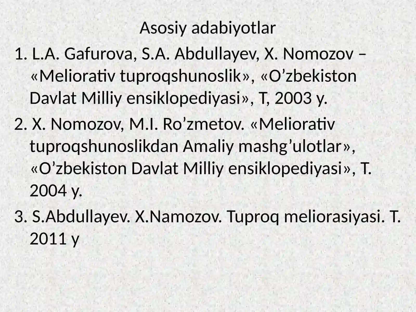 Gipslitu proqlar va ularning meliorasiyasi 2