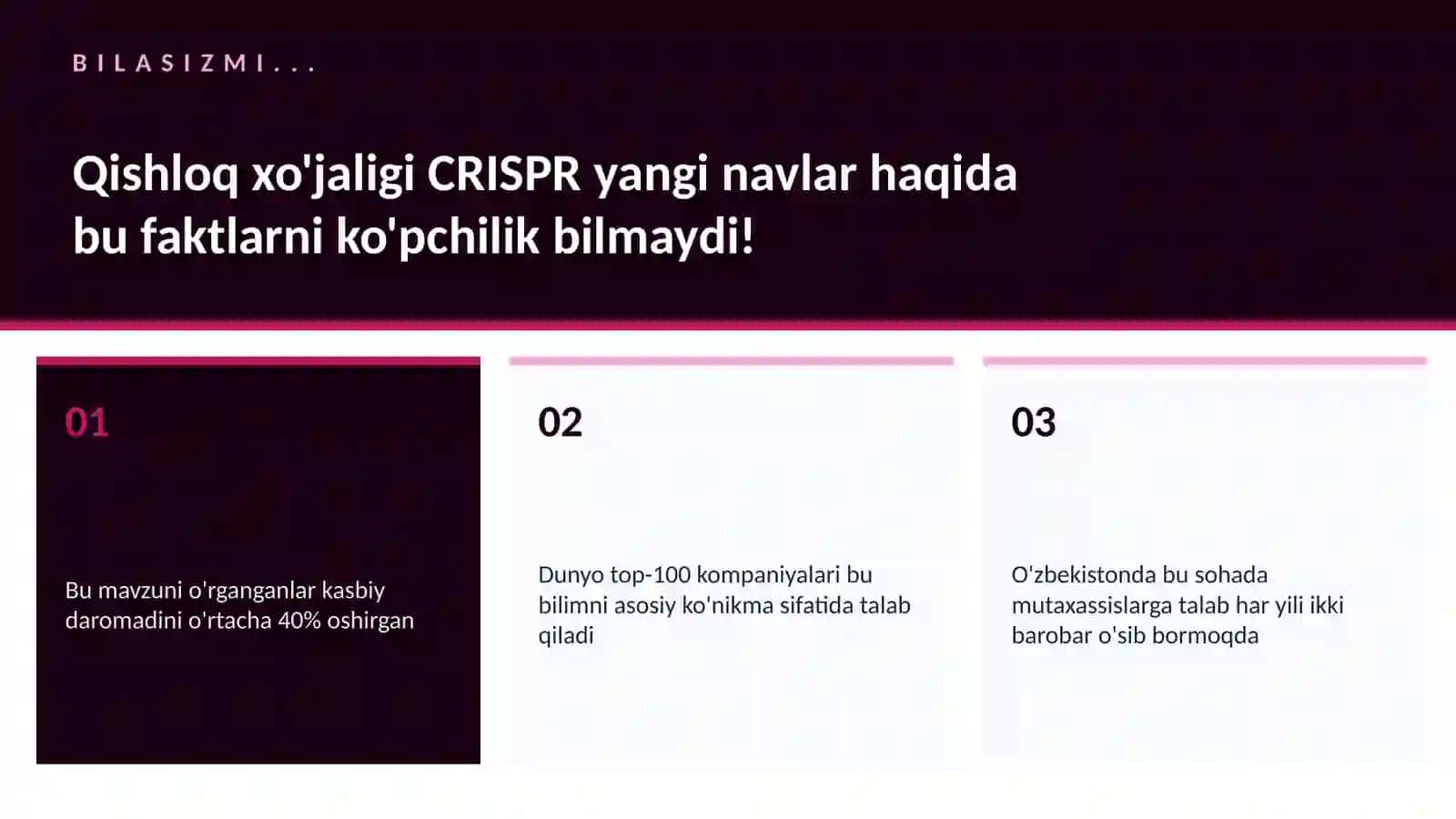 Qishloq xo'jaligi CRISPR yangi navlar 2