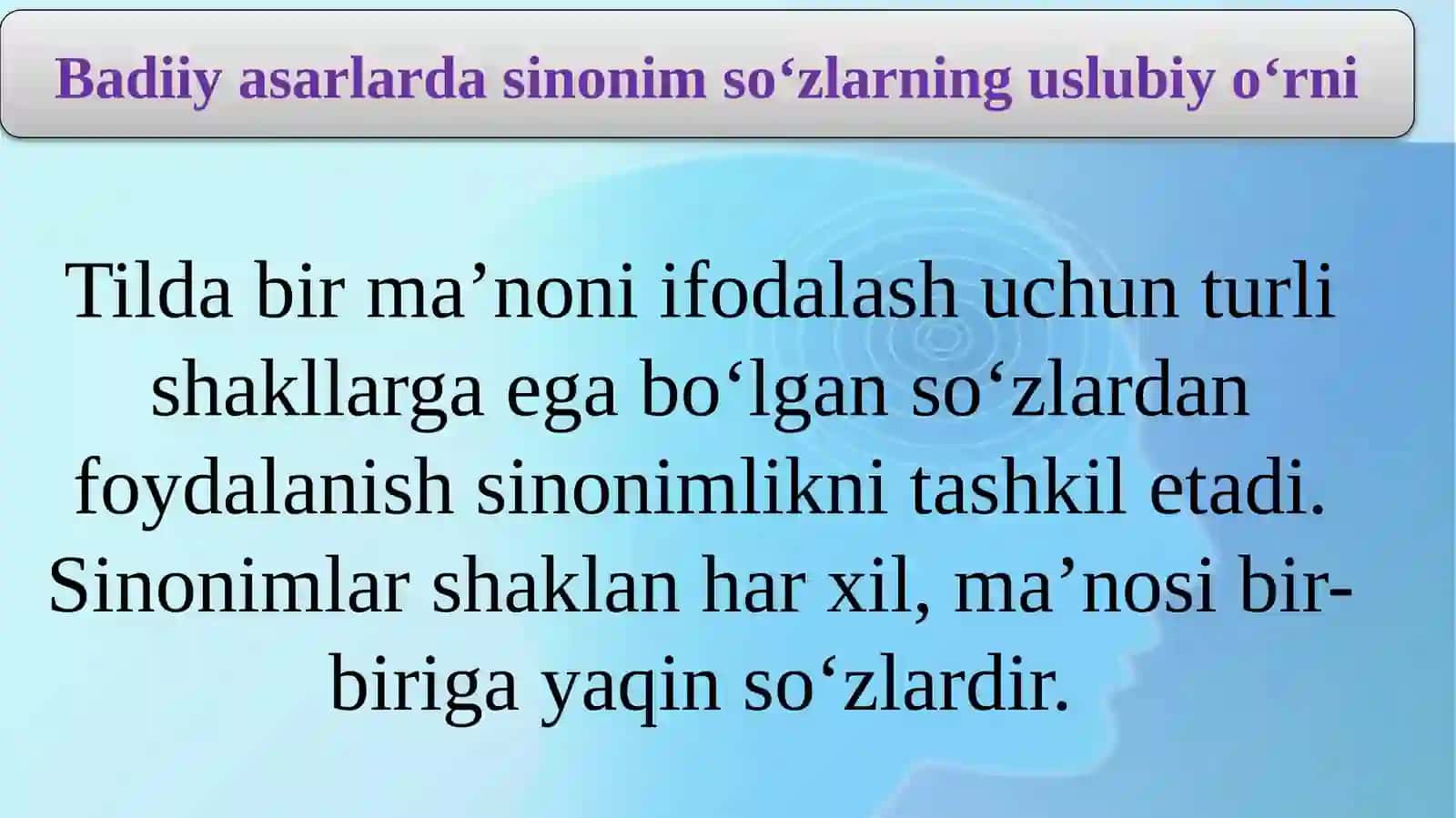 Badiiy asarlarda sinonim va antonim soʻzlarning uslubiy oʻrni 2