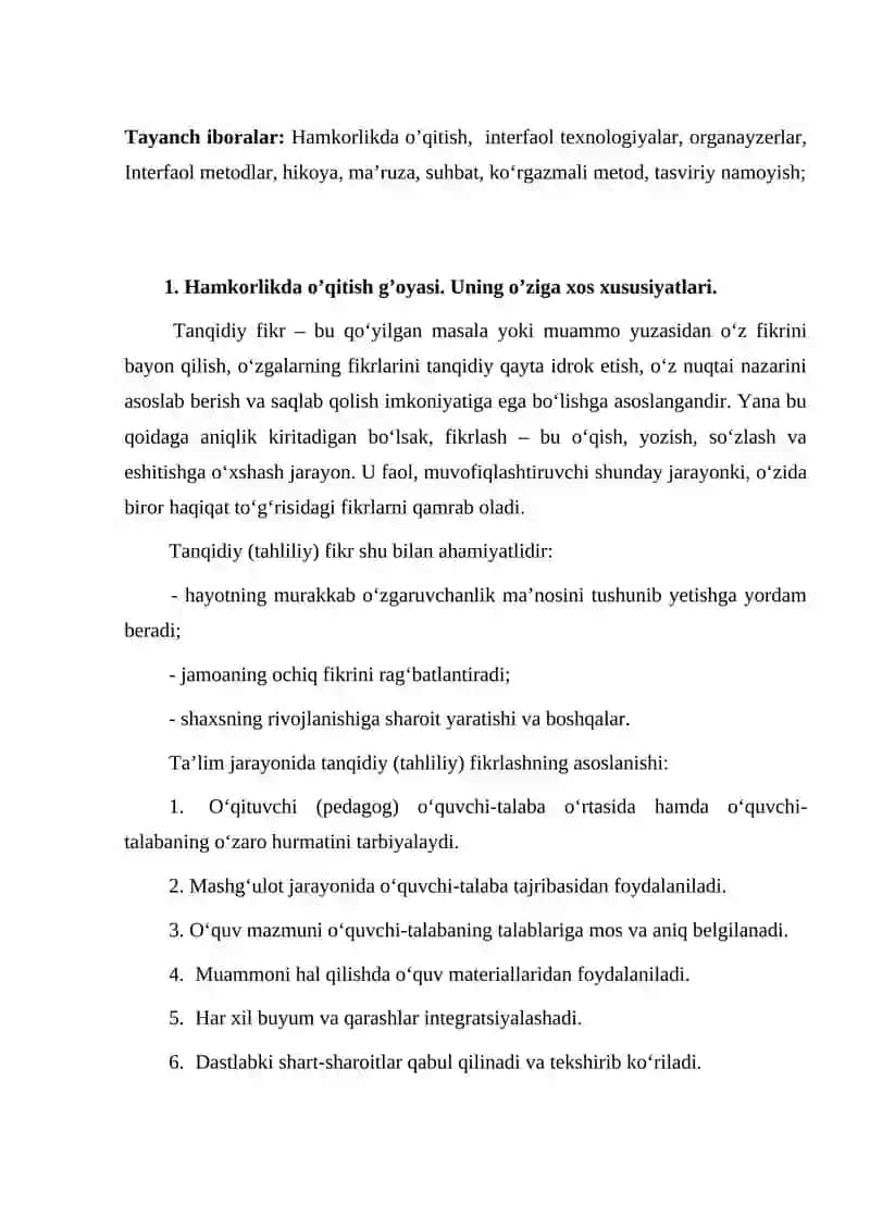 Tanqidiy (tahliliy) fikr shu 2