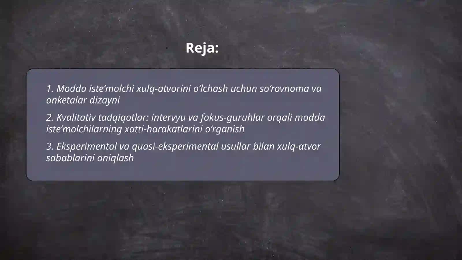Modda isteʼmolchi xulq atvorini oʻrganish va sigmentatsiya usullari 2