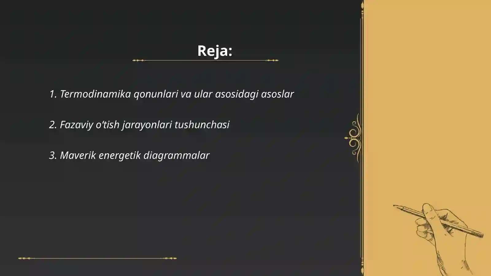 Termodinamika qonunlarini fazaviy oʻtish jarayonlarida qoʻllash 2