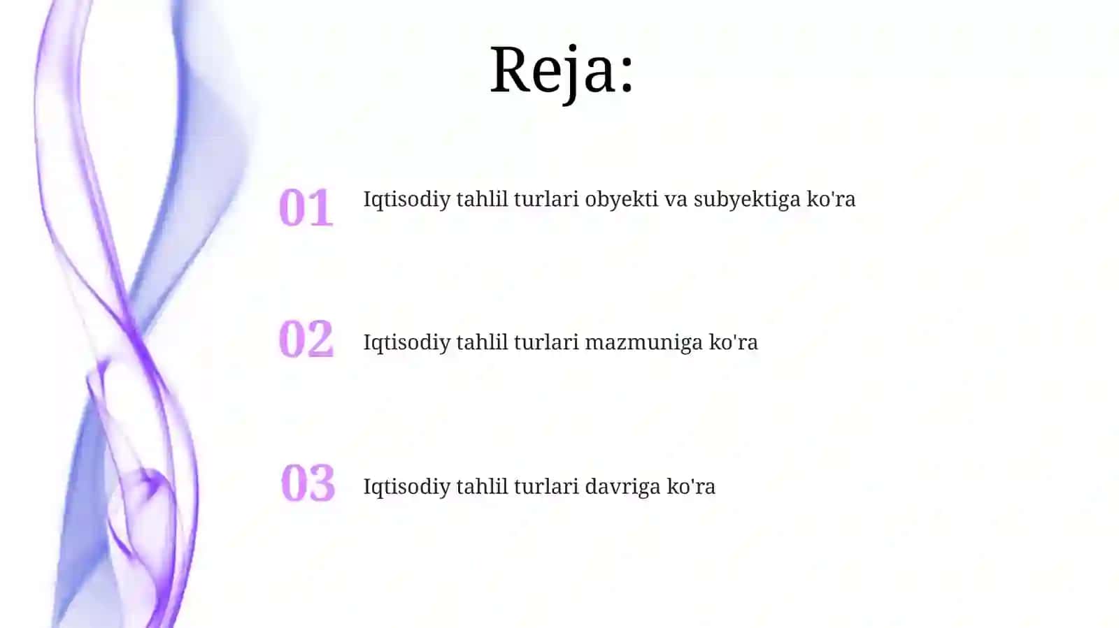 Iqtisodiy tahlil turlari obyekti va subyektiga ko'ra 2