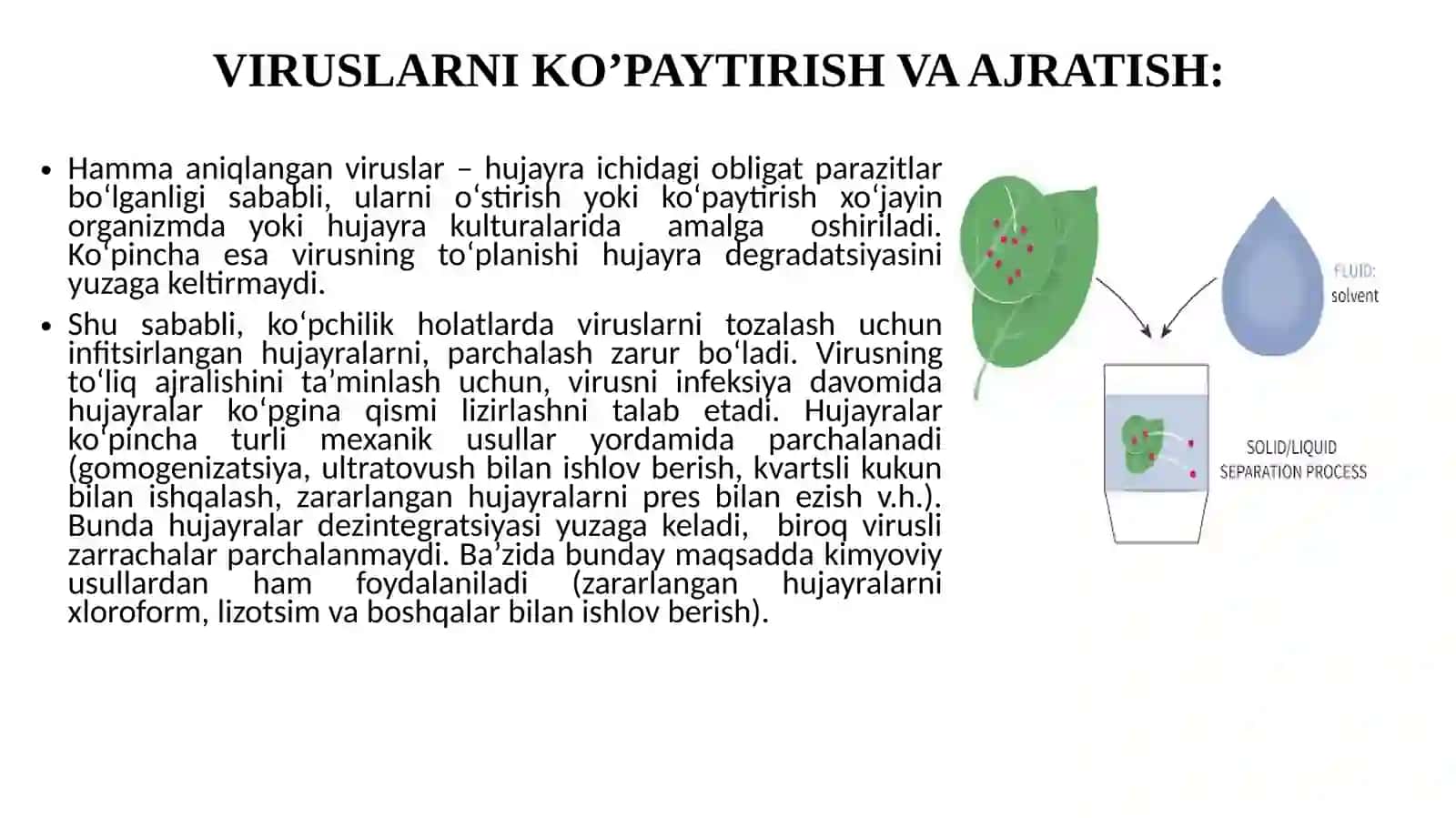 VIRUSLARNI KO’PAYTIRISH VA AJRATISH 2