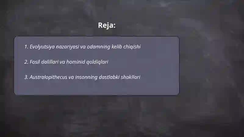 Odamning paydo bo'lishi 2