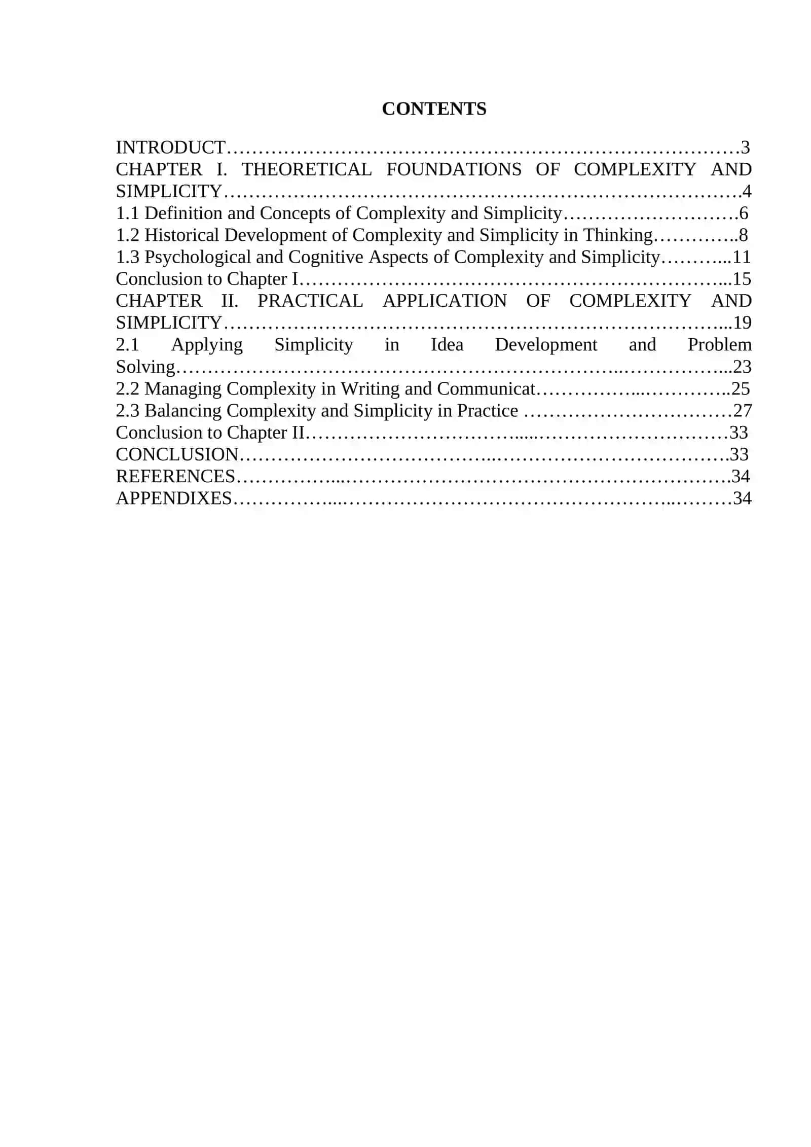 Applaying complexity and simplicity 2