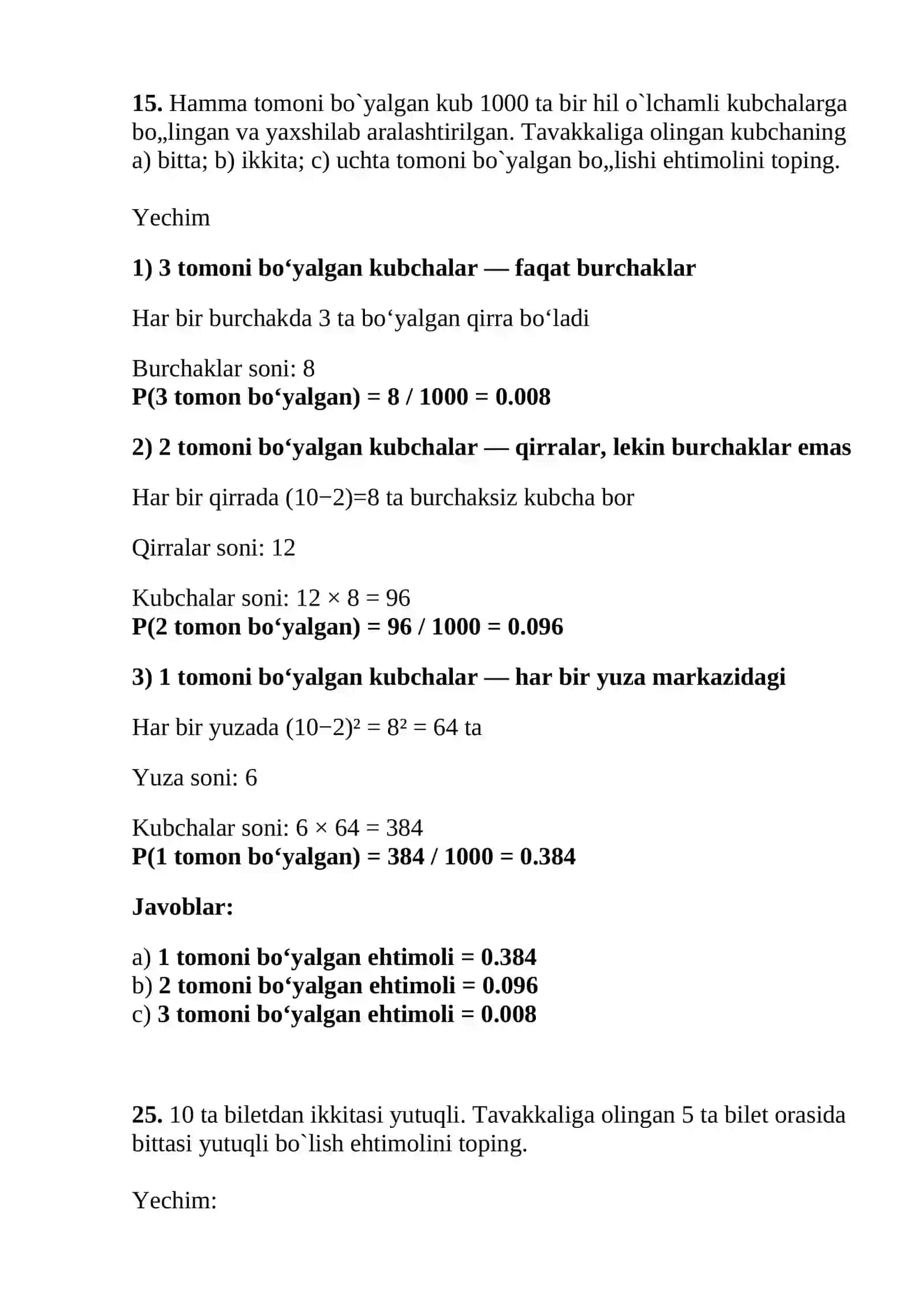 Ehtimollik va statistika Fanidan Tayyorlagan Mustaqil Ish 2