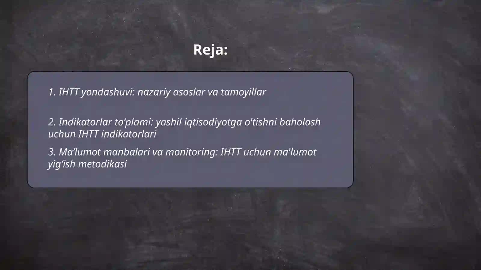 IHTT yondashuvi 2
