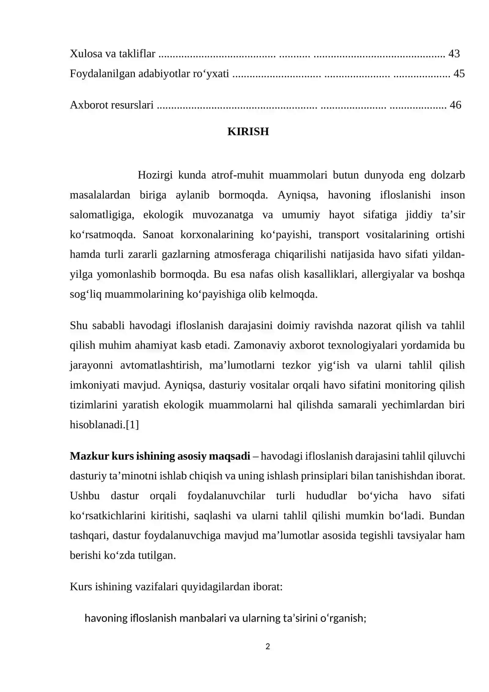 Havo sifati monitoring tizimining dolzarbligi 2