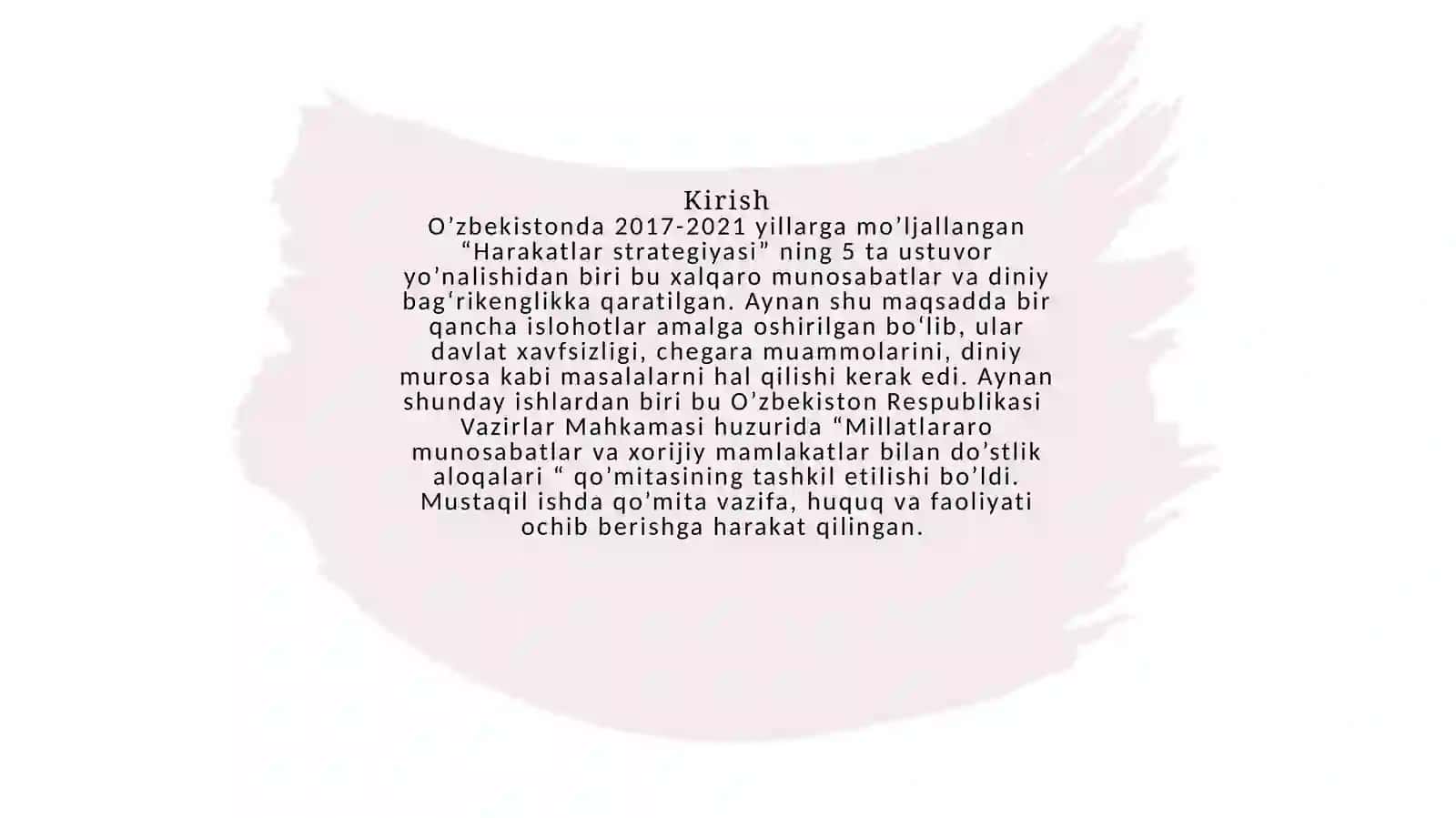 Millatlararo munosabatlar va xorijiy mamlakatlar bilan do’stlik aloqalari qo’mitasining tashkil etilishi 2