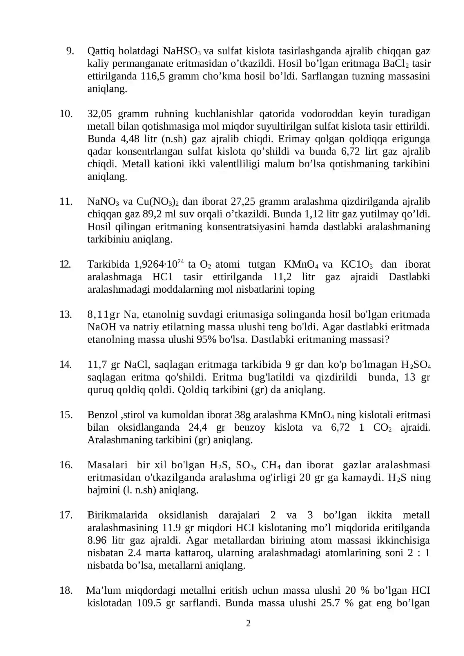 MURAKKAB MASALALAR VA ULARNING YECHIMLARI 2