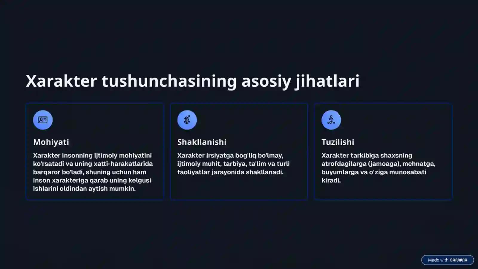 Xarakter tushunchasi 2