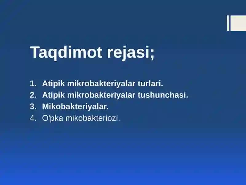 Atipik mikobakteriyalar va ularni amaliyotdagi ahamiyati 2