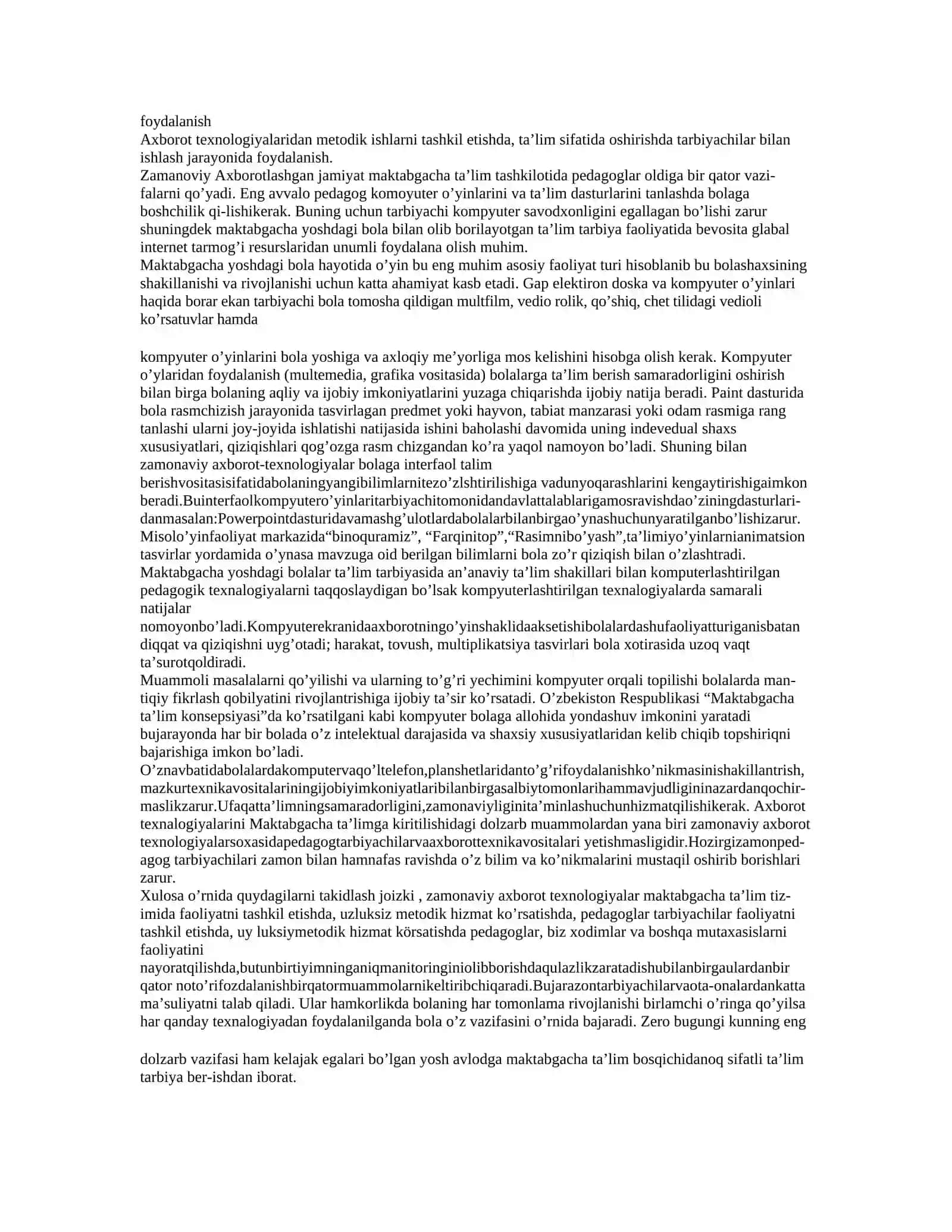 MAKTABGACHATA’LIMTASHKILOTLARIDAZAMONAVIY AXBOROT TEXNOLOGIYALARIDAN FOYDALANISH 2