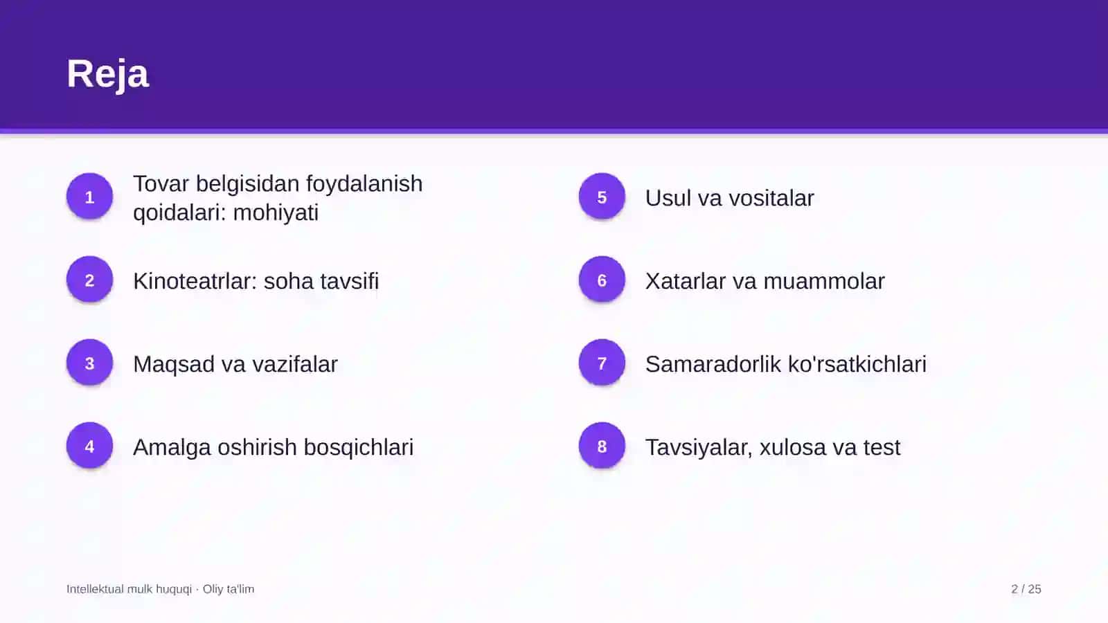 Kinoteatrlarda tovar belgisidan foydalanish qoidalarini belgilash 2