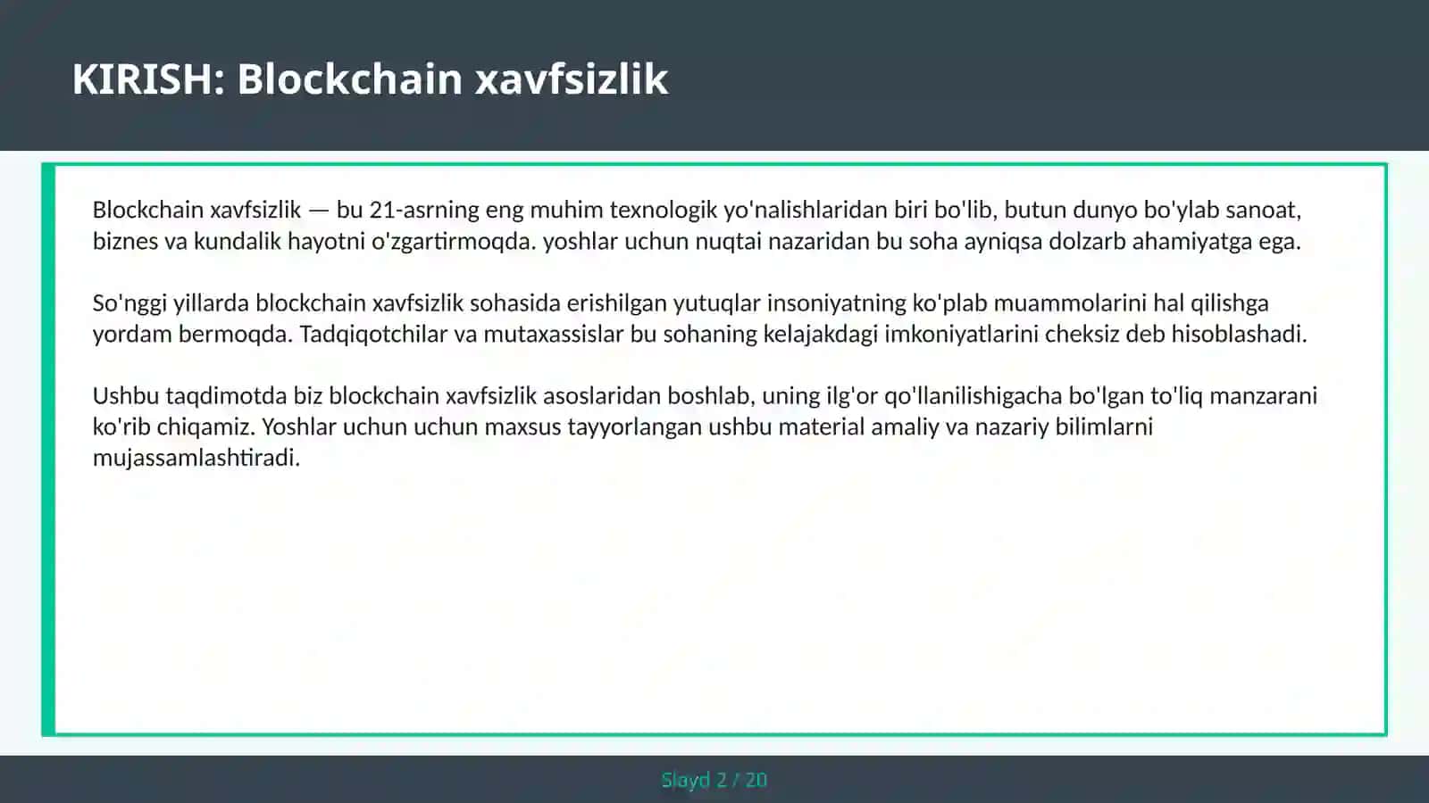 Blockchain Xavfsizlik 2