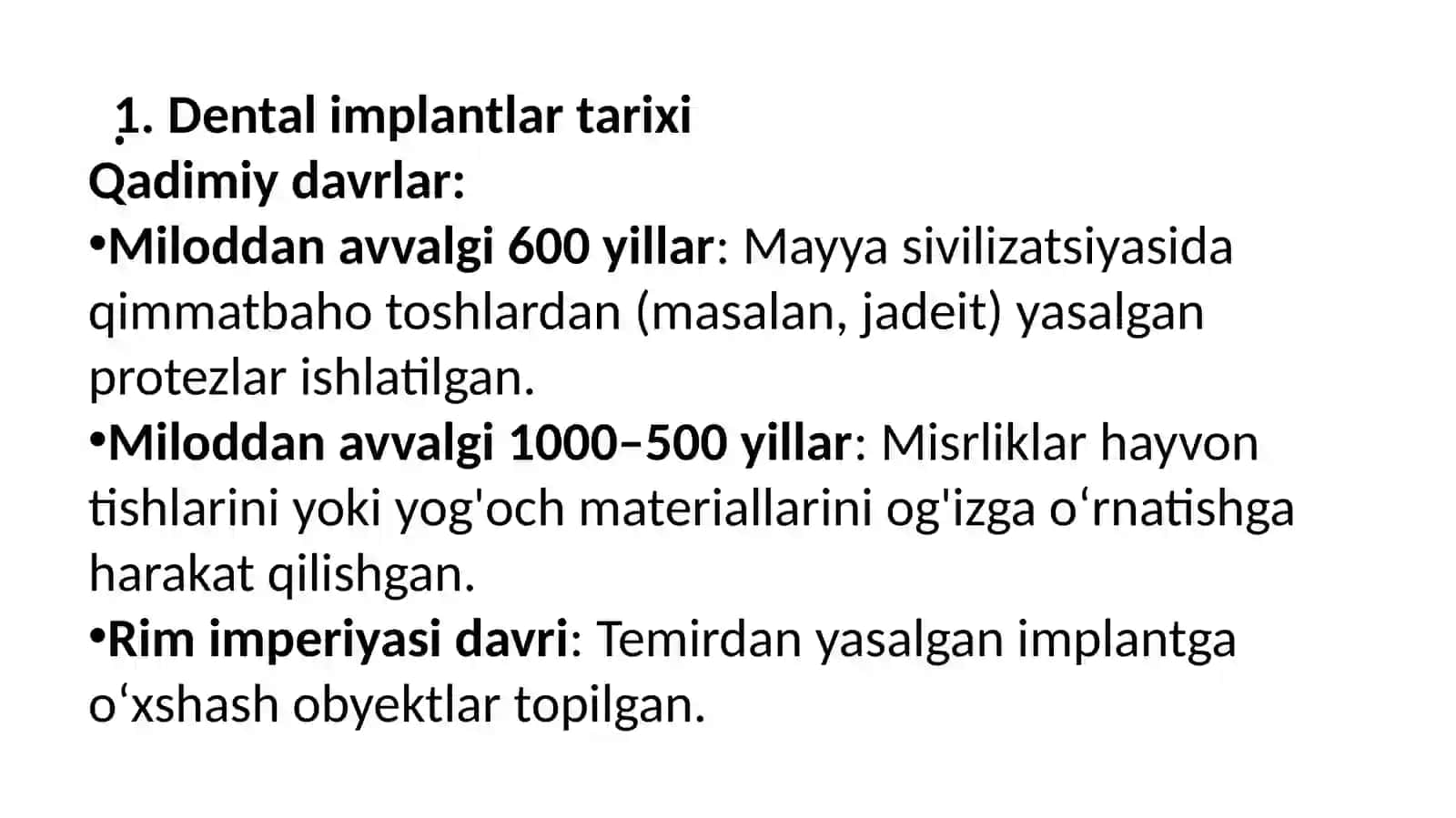 Dentalimplantlar tarixi 2