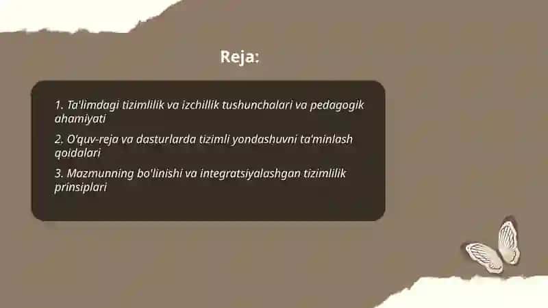 Ta'limning tizimlilik va izchillik prinsplarini amalga oshirish pedagogik qoidalari 2