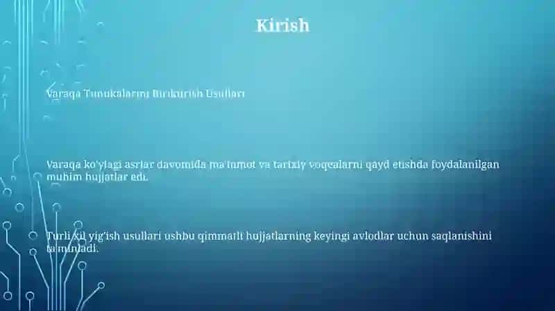 Varaqa Tunukalarini Biriktirish Usullari 2