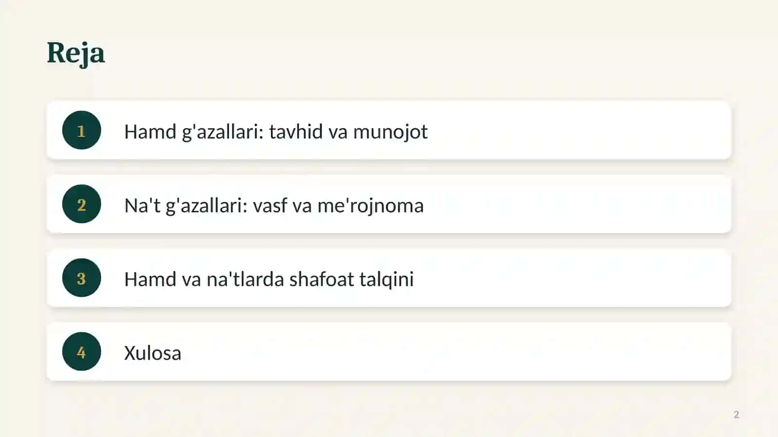 Alisher Navoiyning hamd va na't gʻazallari sharhi 2