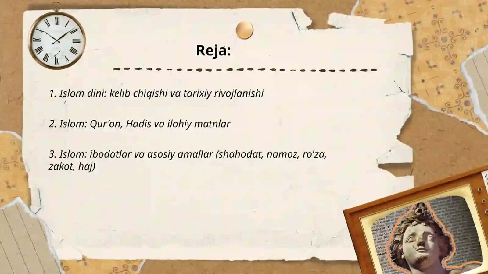 Dinshunoslik fanidan slayt 2