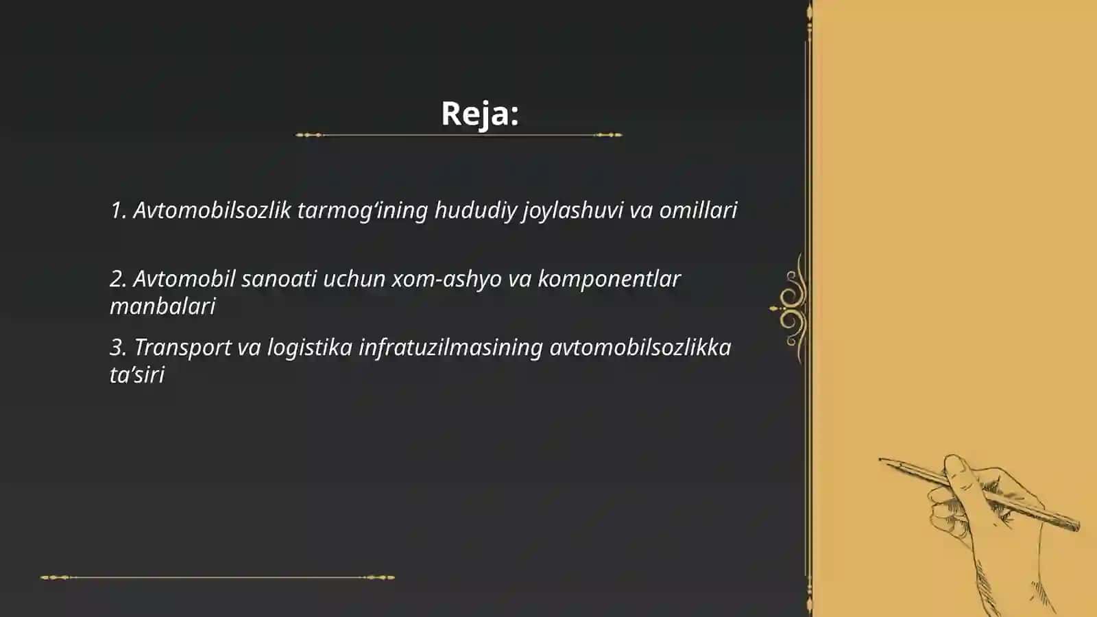 Sanoat tarmoqlarini joylashtirish. Avtomobilsozlik 2