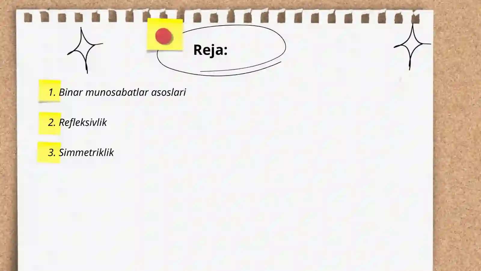 Binar munosabatlar asoslari 2