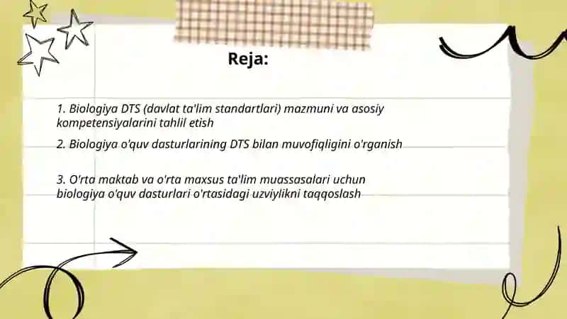 Biologiyadan tuzilgan DTS,o'quv dasturi 2