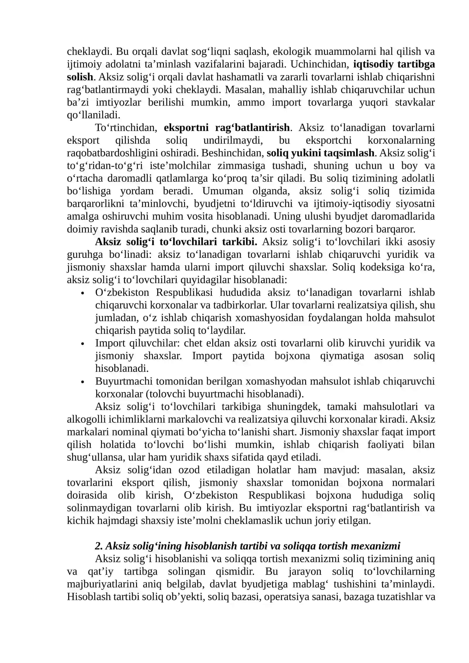 Aksiz solig‘i va foyda solig‘i 2