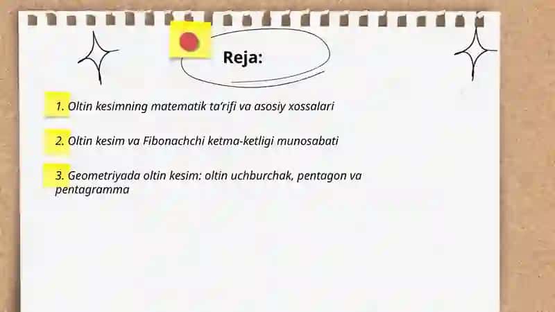 Oltin kesim va uning hayotda qoʻllanilishi 2