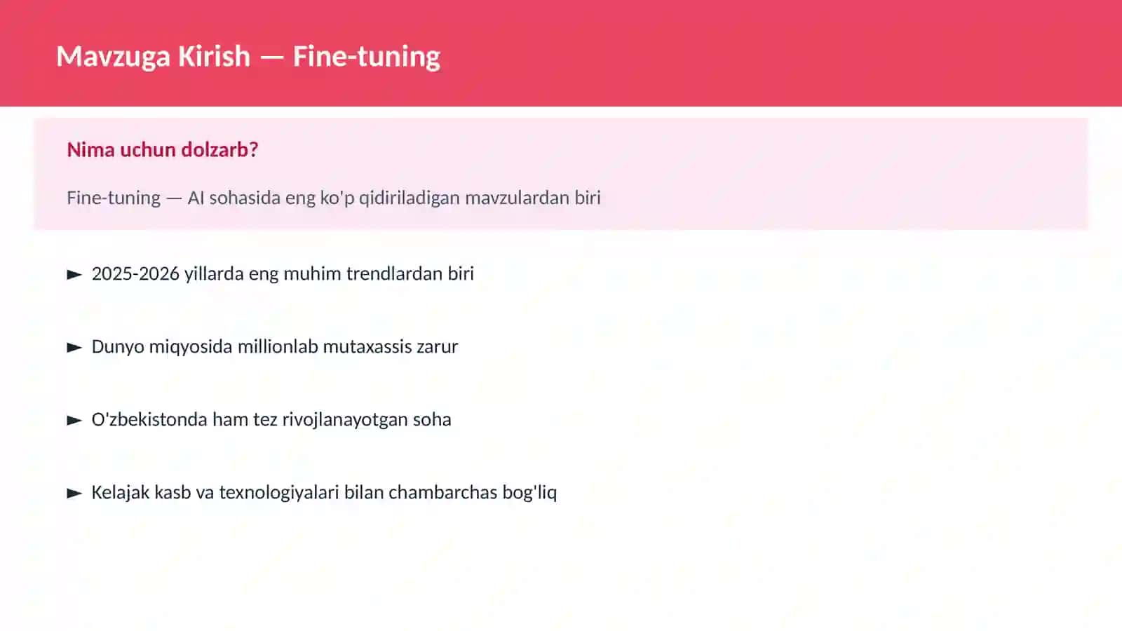AI | DEEP LEARNING VA NEYRON TARMOQLAR 2