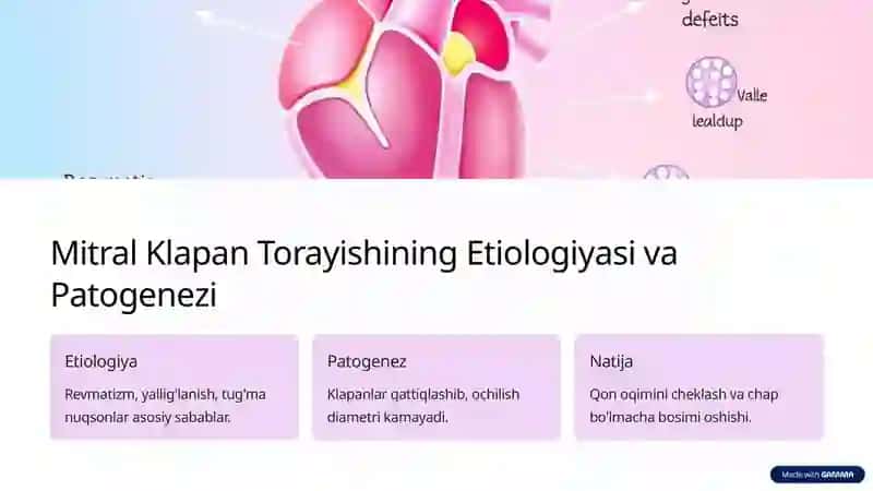 Mitral Klapan Torayishida Gemodinamikani Buzilishi va Kompensatsiya Mexanizmlari 2