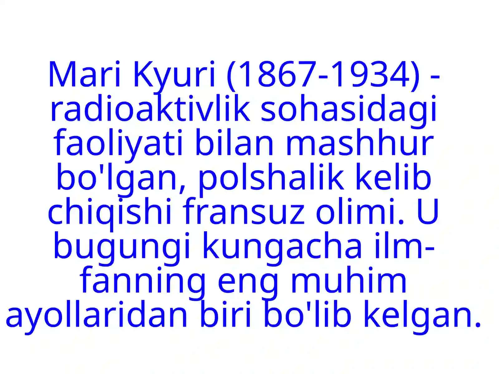 M.Kyurining   kimyoviy  kashfiyoti.  Radiy  birikmalarining  xossalari 2
