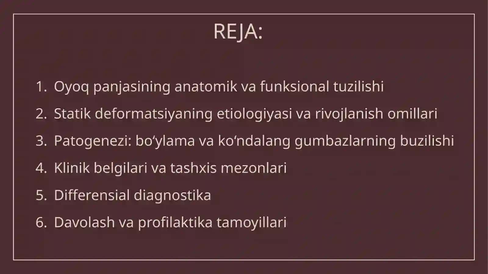 Oyoq panjasining statik deformatsiyasi (Statik yassi panjalik) 2