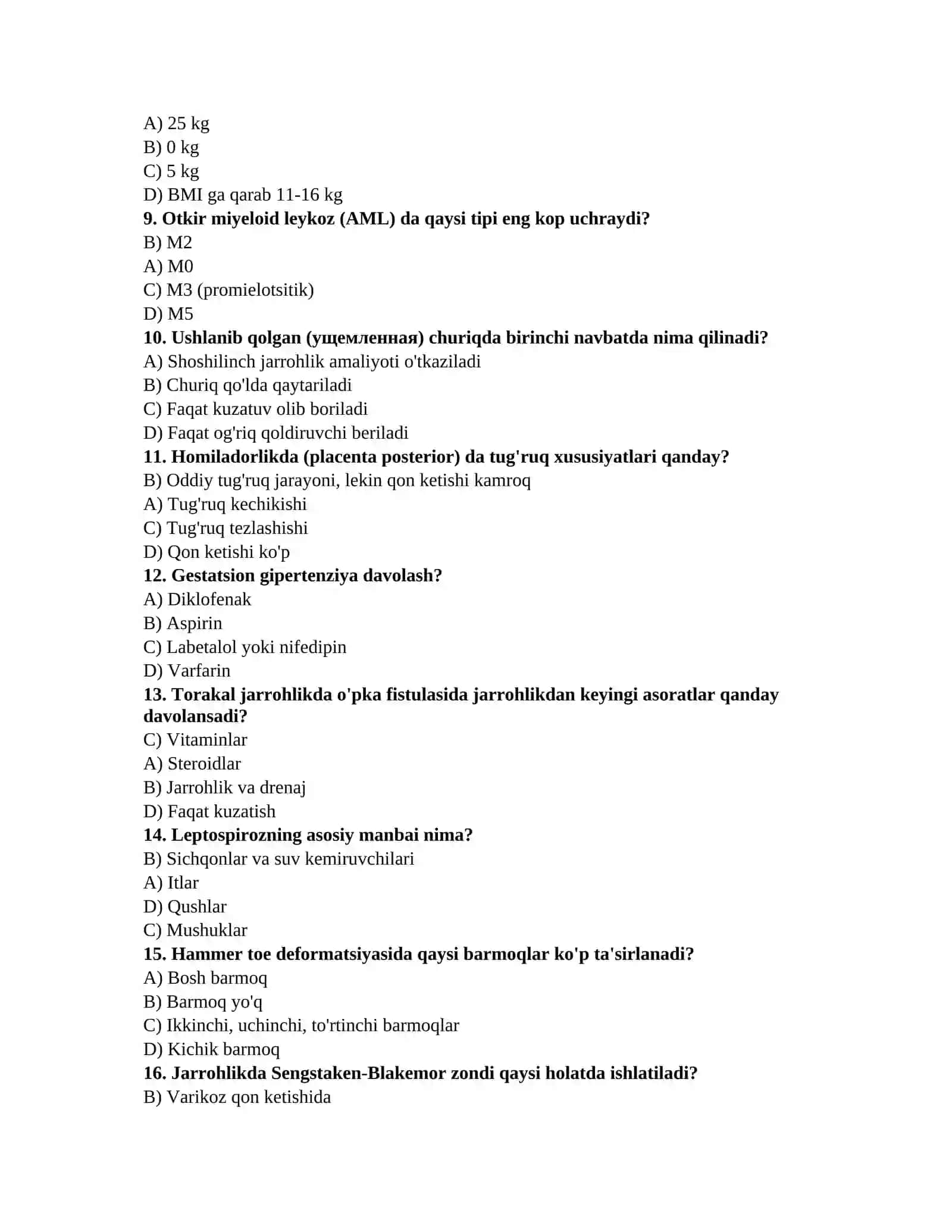 Biokimyo testlari 2
