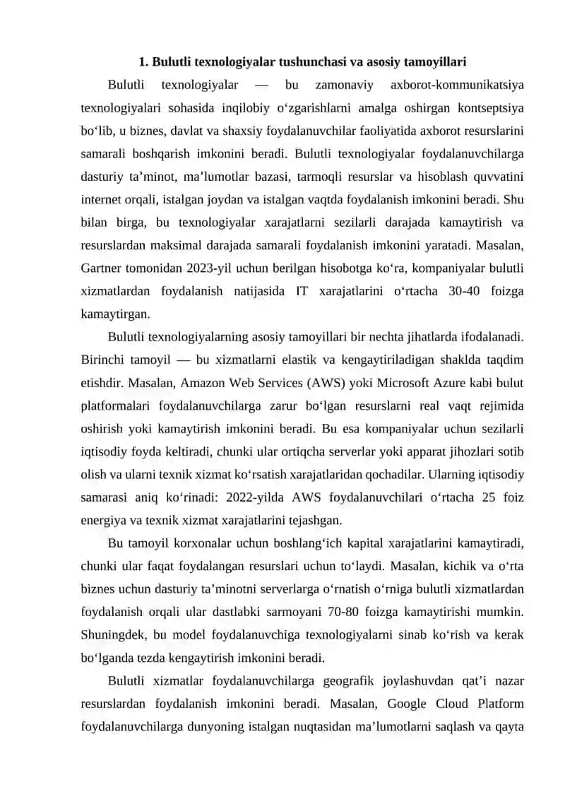 Bulutli texnologiyalar rivojlanishi 2