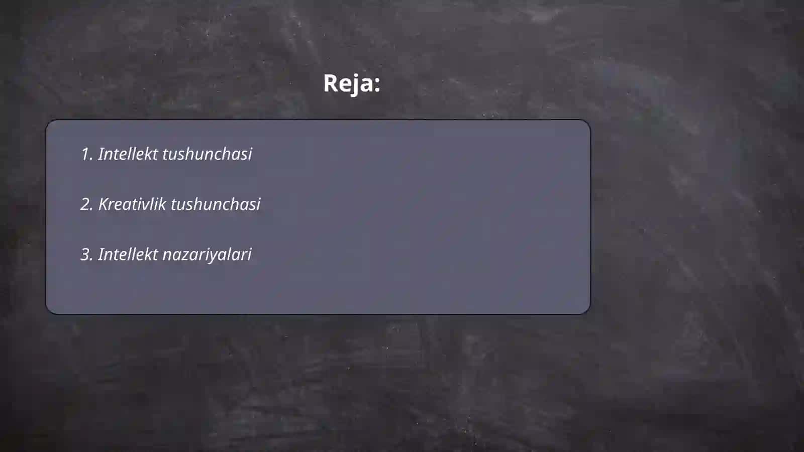 Intellekt va kreativlik nazariyasi 2
