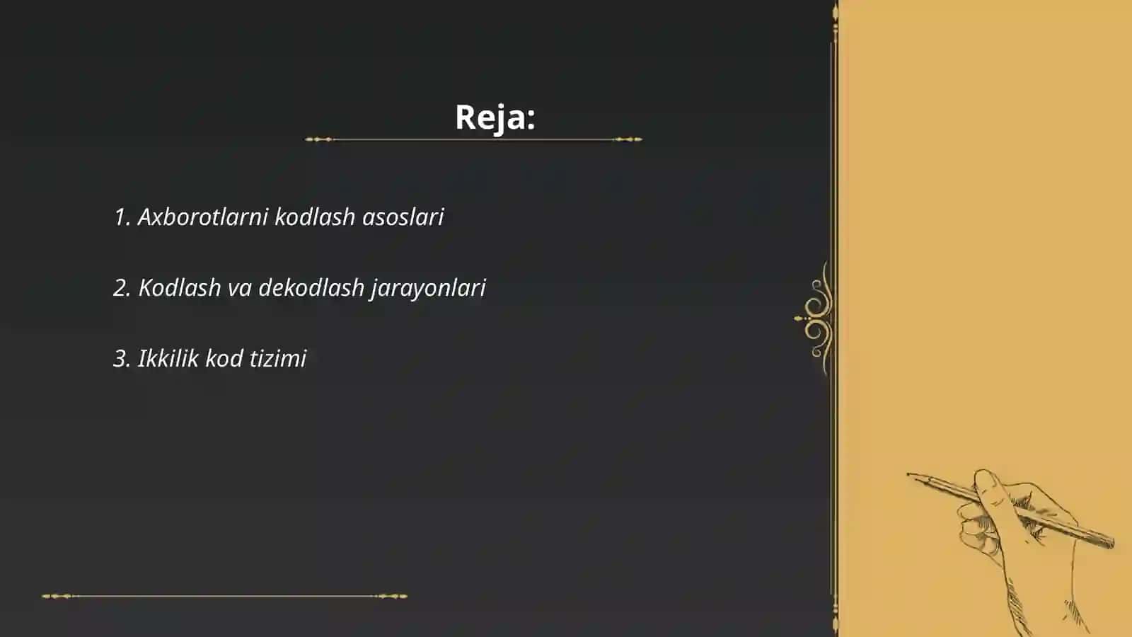 Axborotlarni kodlash asoslari 2